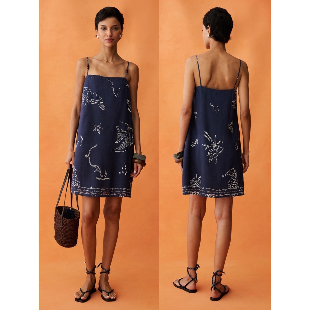 NWT ANAYA Bowie Mini Dress in Midnight Maritime - Size 8